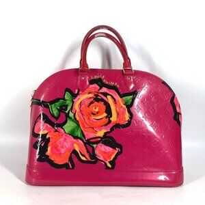 LOUIS VUITTON Vernis Rose Stephen Spruce Alma MM Bag Tote Bag Hand Bag